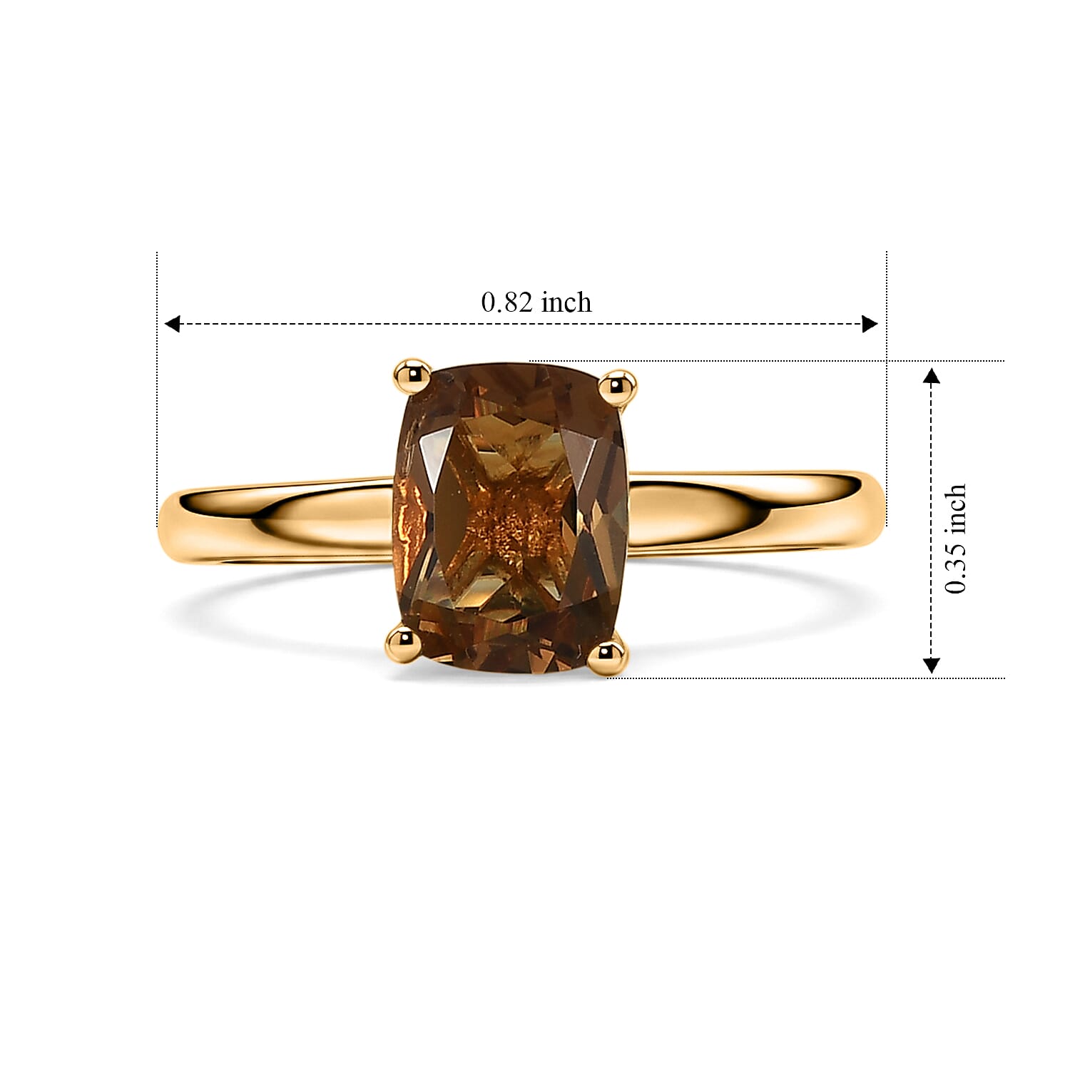D'Joy Autumn Alexite 1.50 ctw Ring in 18K Vermeil Yellow Gold Over Sterling Silver (Size 9.0)