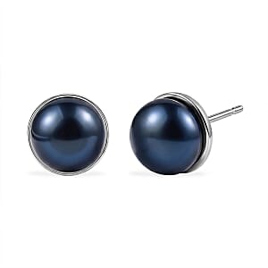 EverTrue Freshwater Peacock Pearl Stud Earrings in Stainless Steel