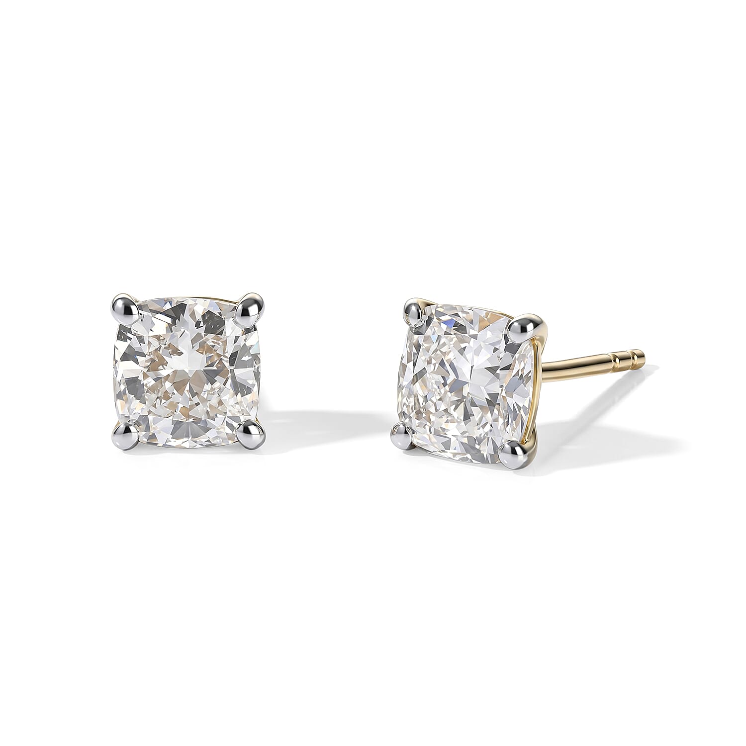 Doorbuster SGL Certified Luxuriant Lab Grown Diamond E-F VS 2.00 ctw Solitaire Stud Earrings in 10K Yellow Gold