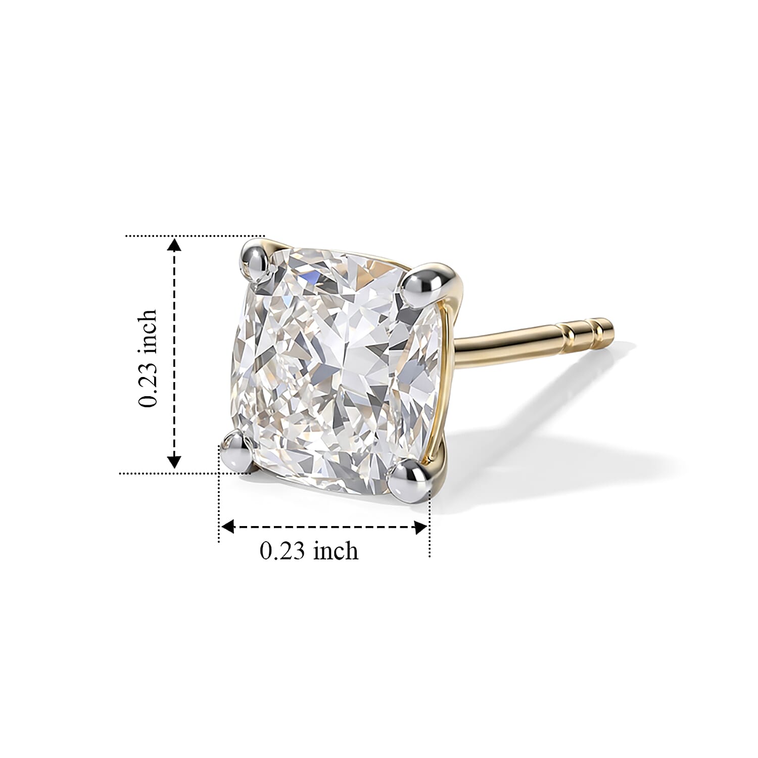 Doorbuster SGL Certified Luxuriant Lab Grown Diamond E-F VS 2.00 ctw Solitaire Stud Earrings in 10K Yellow Gold