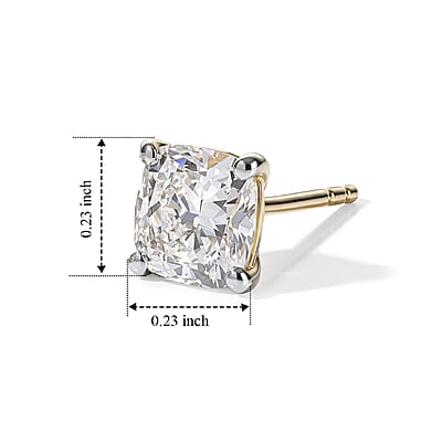 SGL Certified Luxuriant Lab Grown Diamond E-F VS 2.00 ctw Solitaire Stud Earrings in 10K Yellow Gold