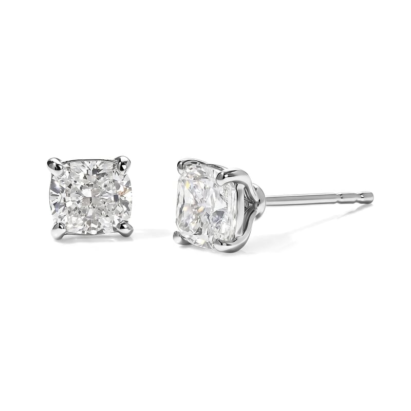 SGL Certified Luxuriant Lab Grown Diamond E-F VS 2.00 ctw Solitaire Stud Earrings in 10K White Gold