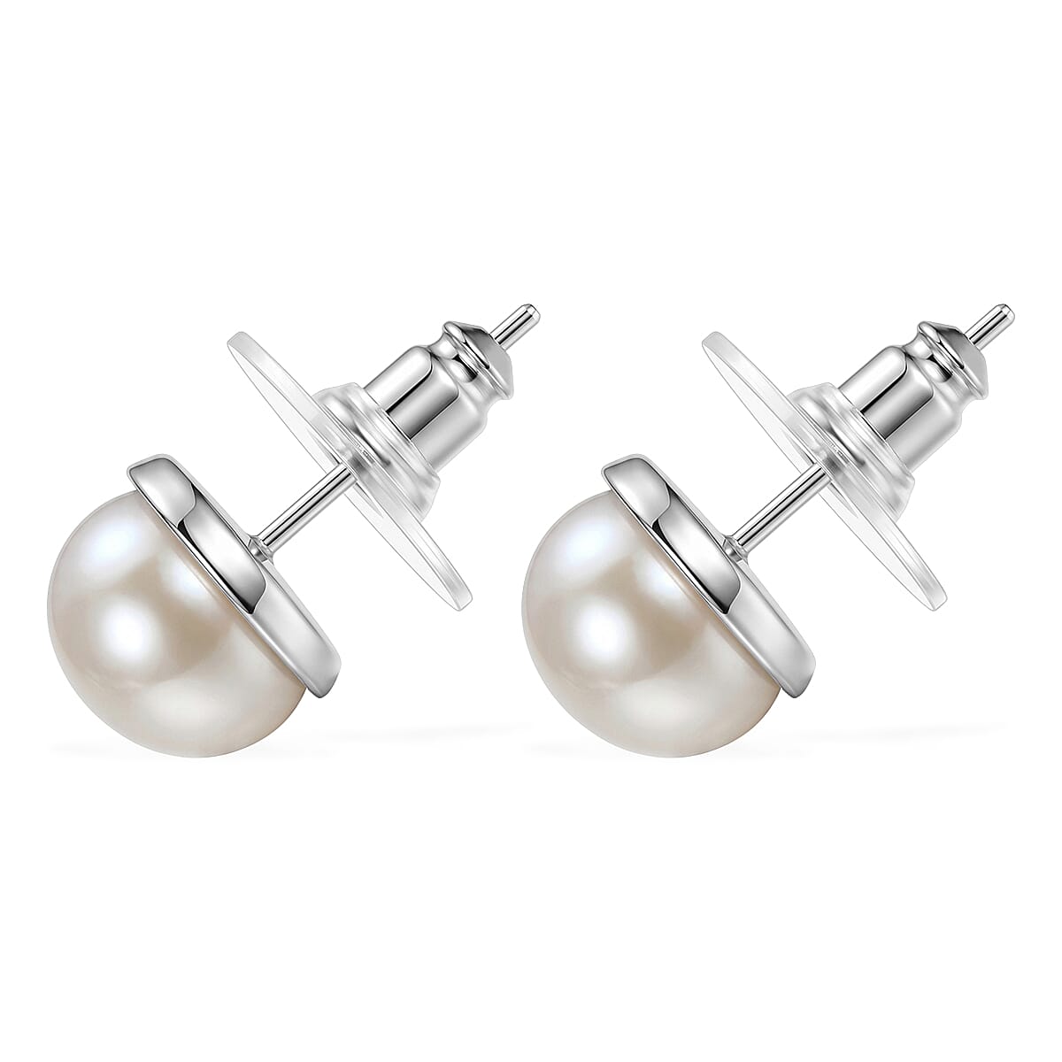 EverTrue Freshwater Pearl Stud Earrings in Stainless Steel
