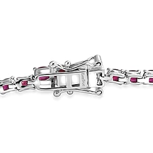 EverTrue Orissa Rhodolite Garnet 11.30 ctw Timeless Tennis Bracelet in Platinum Bond (8.00 In)