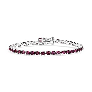EverTrue Orissa Rhodolite Garnet 7.75 ctw Timeless Tennis Bracelet in Platinum Bond (7.25 In) (Ships in 8-10 Days)