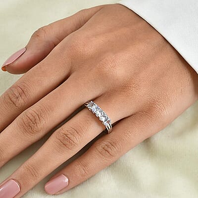 D'Joy Peacock Tanzanite 1.00 ctw Ring in Rhodium Over Sterling Silver (Size 10.0)