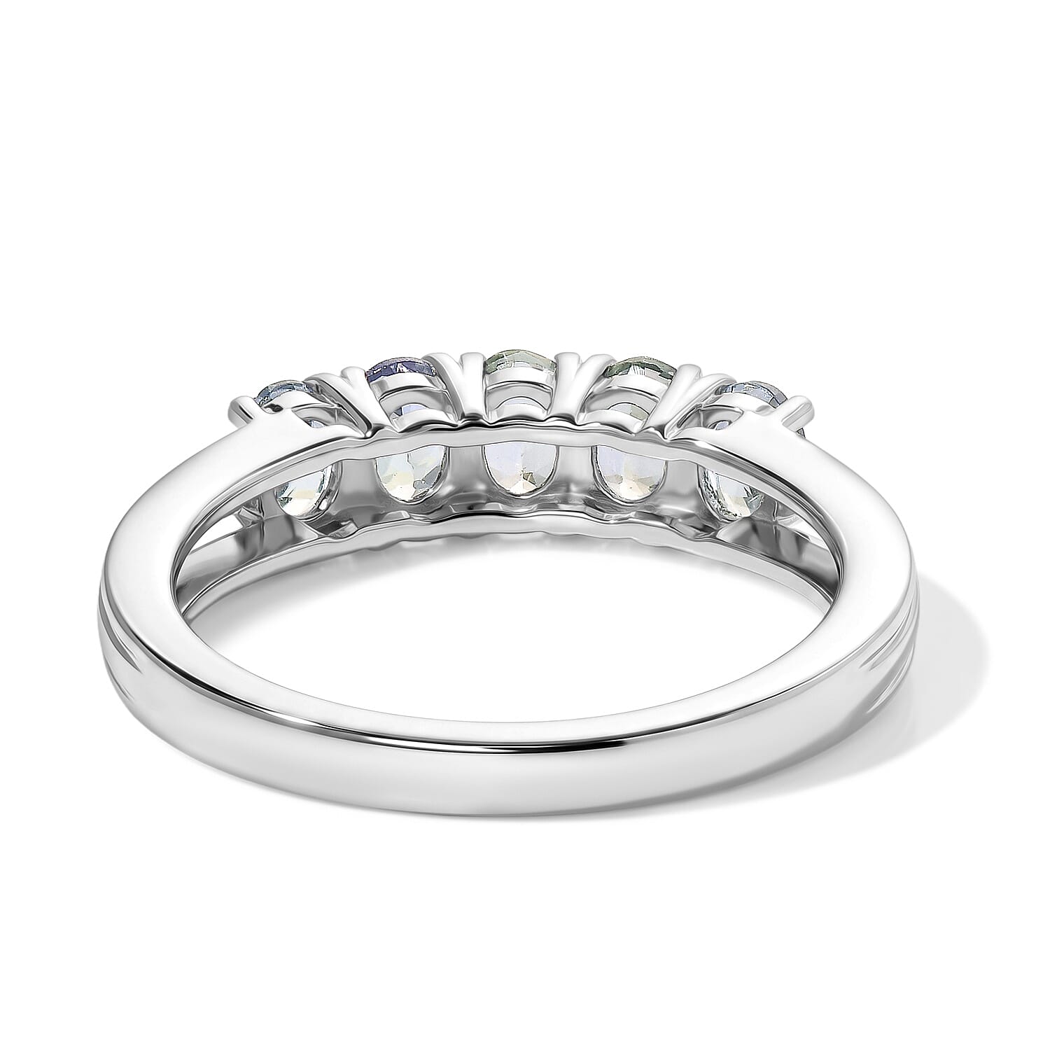 D'Joy Peacock Tanzanite 1.00 ctw Ring in Rhodium Over Sterling Silver (Size 10.0)