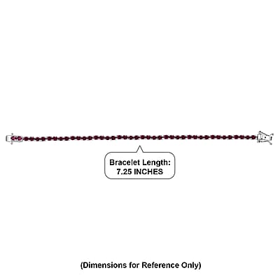 EverTrue Orissa Rhodolite Garnet 7.50 ctw Timeless Tennis Bracelet in Platinum Bond (6.50 In)