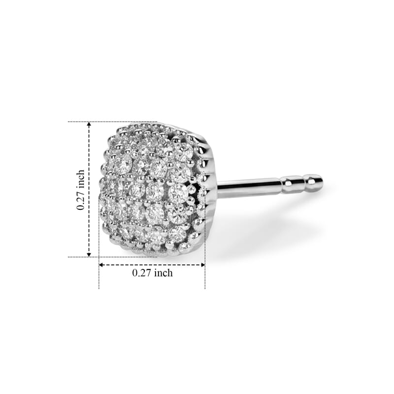 EverTrue Diamond 0.20 ctw Sunburst Studs Earrings in Platinum Bond