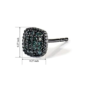 EverTrue Blue Diamond 0.20 ctw Sunburst Studs Earrings in Platinum Bond