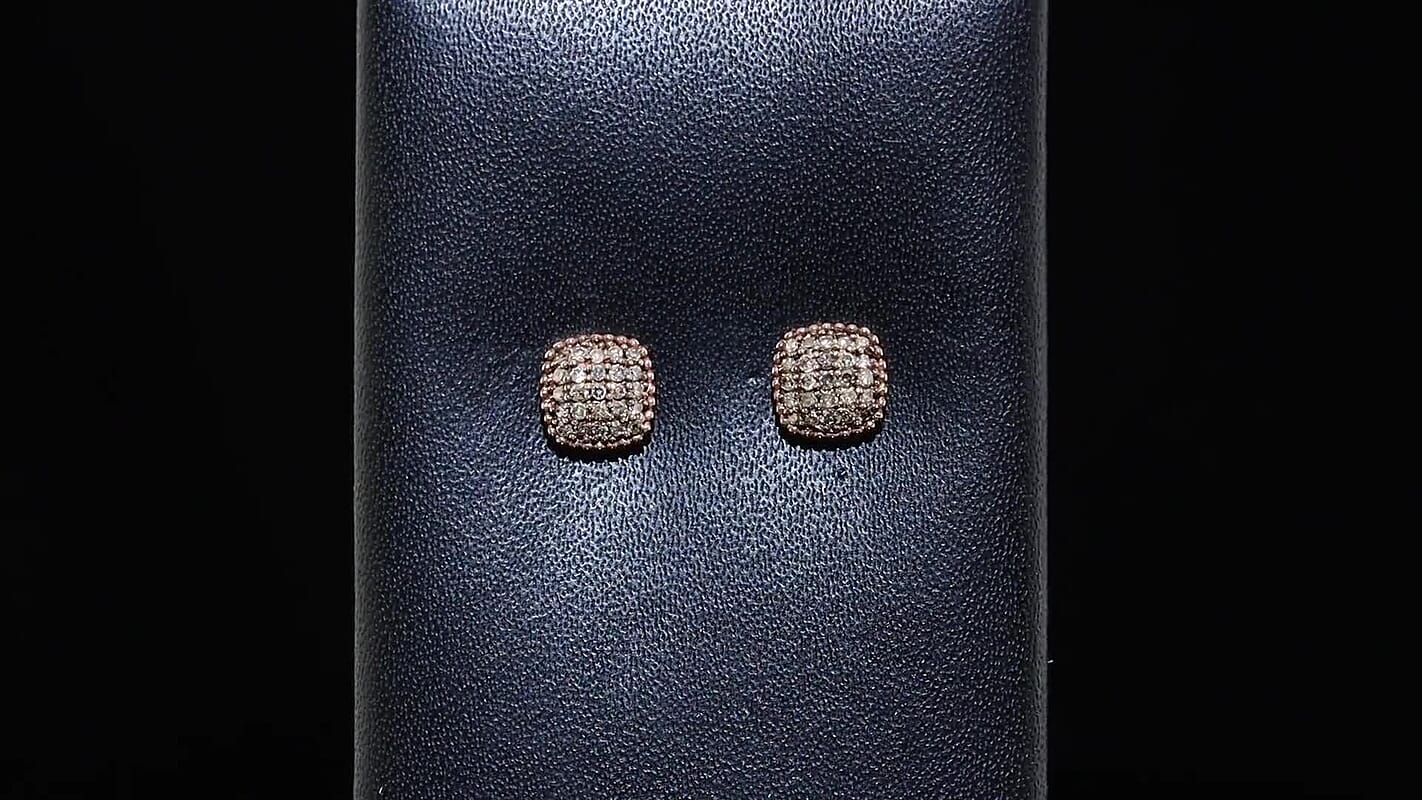 EverTrue Diamond Sunburst Studs Earrings in Platinum Bond 0.20 ctw