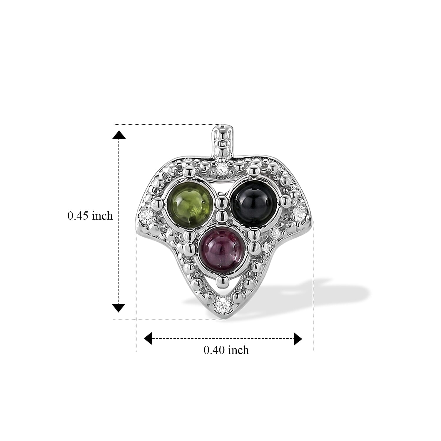 Multi-Tourmaline 0.60 ctw Earrings in Silvertone