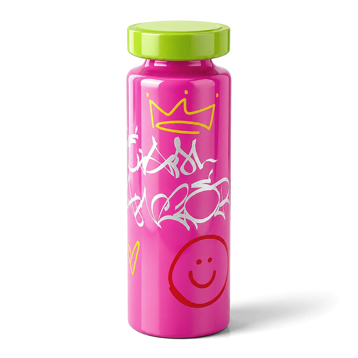 Pink Stainless Steel Printed 500ml Water Bottle