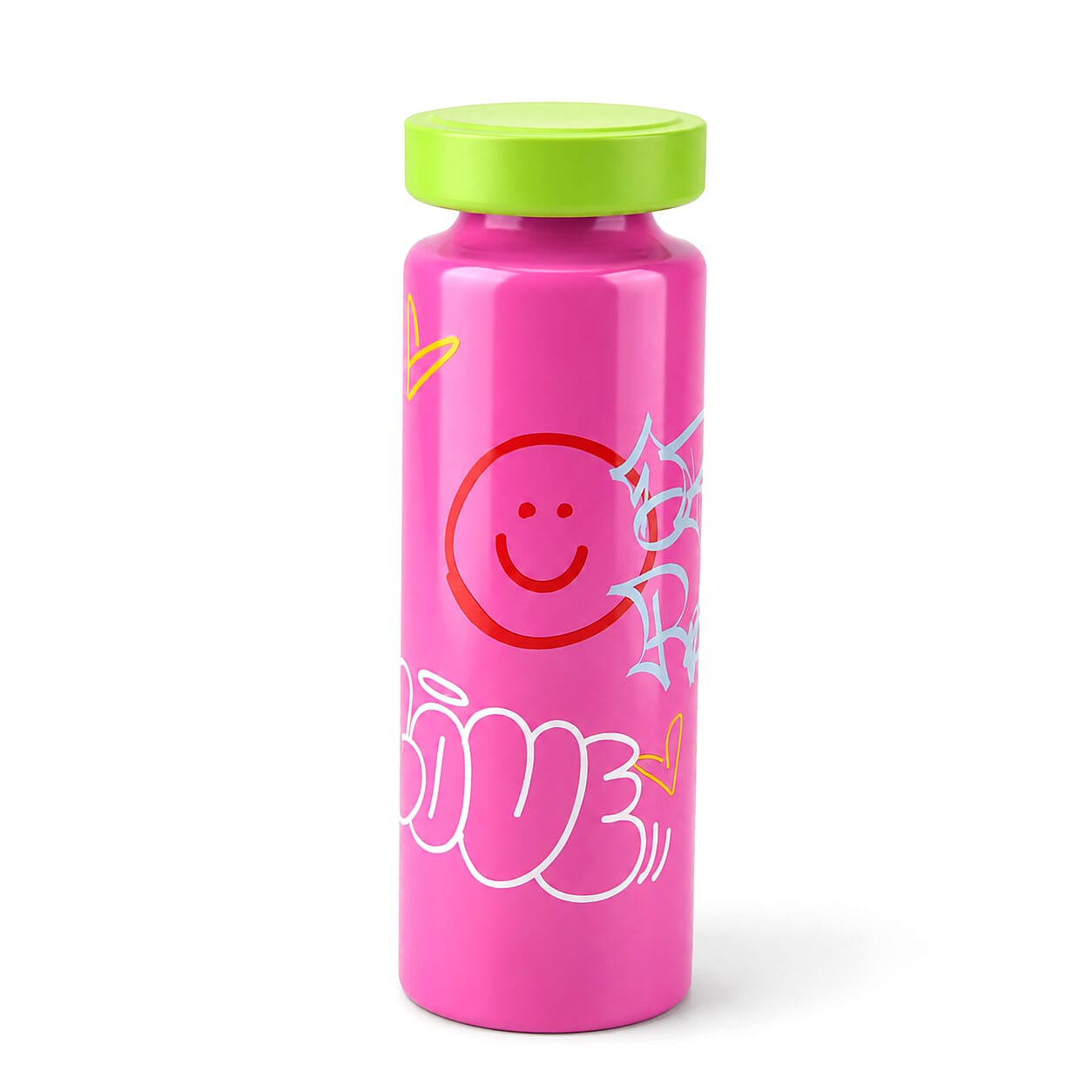 Pink Stainless Steel Printed 500ml Water Bottle