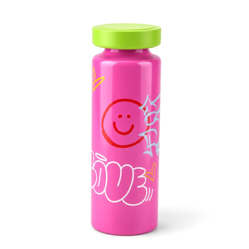 Pink Stainless Steel Printed 500ml Water Bottle
