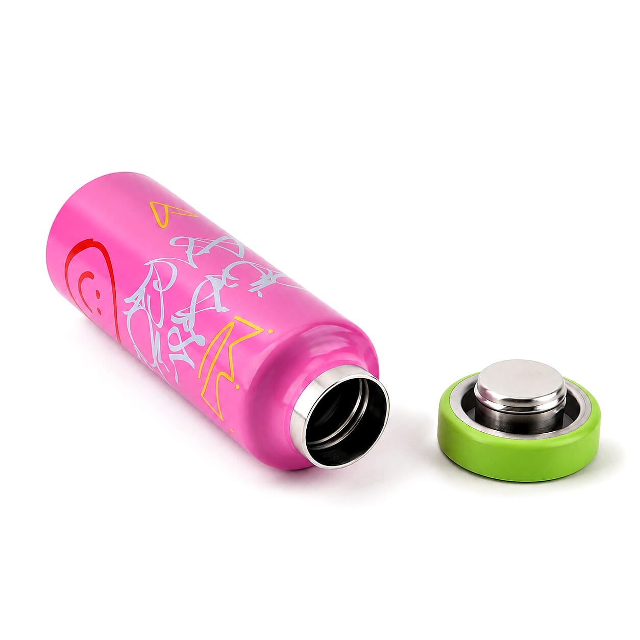 Pink Stainless Steel Printed 500ml Water Bottle
