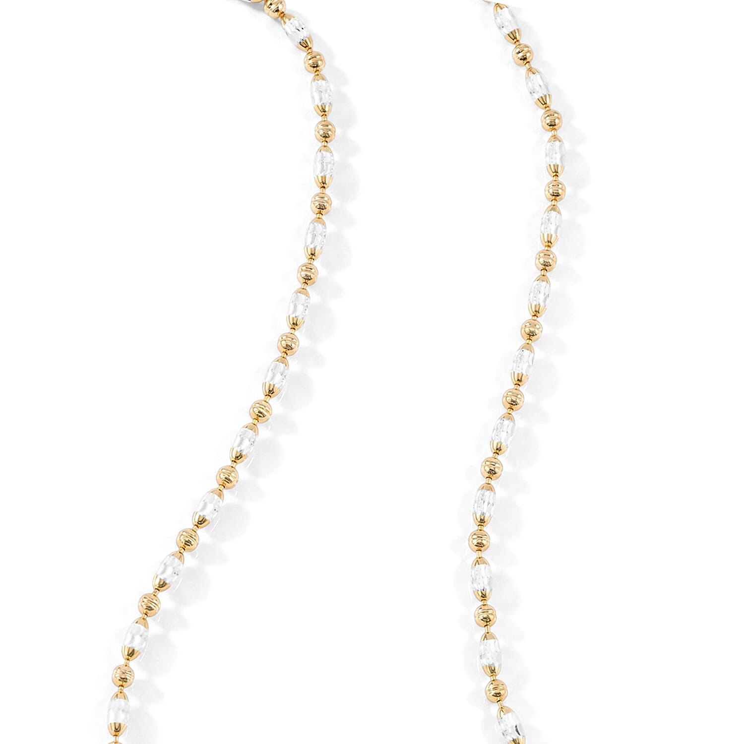 Italian 0.4mm CPOV JZ Moon Chain Necklace 14K YG Over and Sterling Silver 4.45 Grams 18 Inches