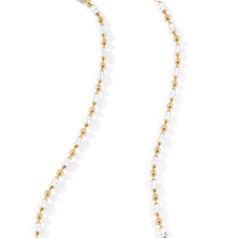 Italian 0.4mm CPOV JZ Moon Chain Necklace 14K YG Over and Sterling Silver 4.45 Grams 18 Inches