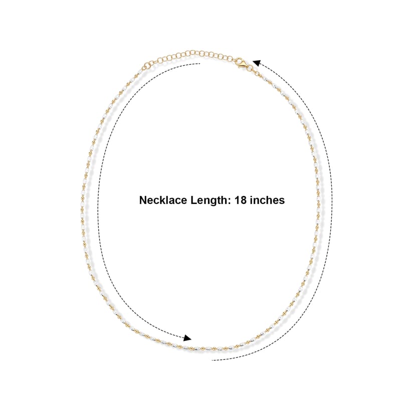 Italian 0.4mm CPOV JZ Moon Chain Necklace 14K YG Over and Sterling Silver 4.45 Grams 18 Inches