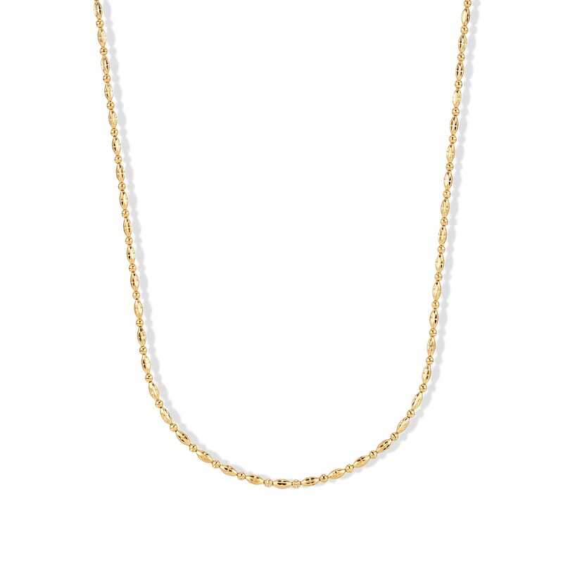 Italian 0.4mm Cpov JZ Moon Necklace in 14K Yellow Gold Over Sterling Silver 18 Inches 4.45 Grams