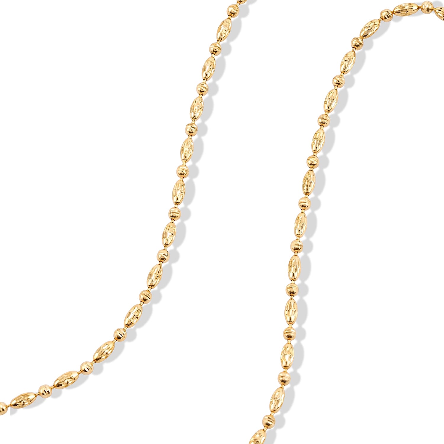Italian 0.4mm Cpov JZ Moon Necklace in 14K Yellow Gold Over Sterling Silver 18 Inches 4.45 Grams