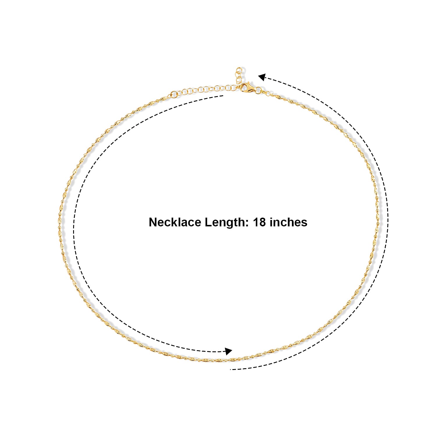 Italian 0.4mm Cpov JZ Moon Necklace in 14K Yellow Gold Over Sterling Silver 18 Inches 4.45 Grams