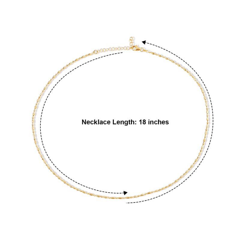 Italian 0.4mm Cpov JZ Moon Necklace in 14K Yellow Gold Over Sterling Silver 18 Inches 4.45 Grams
