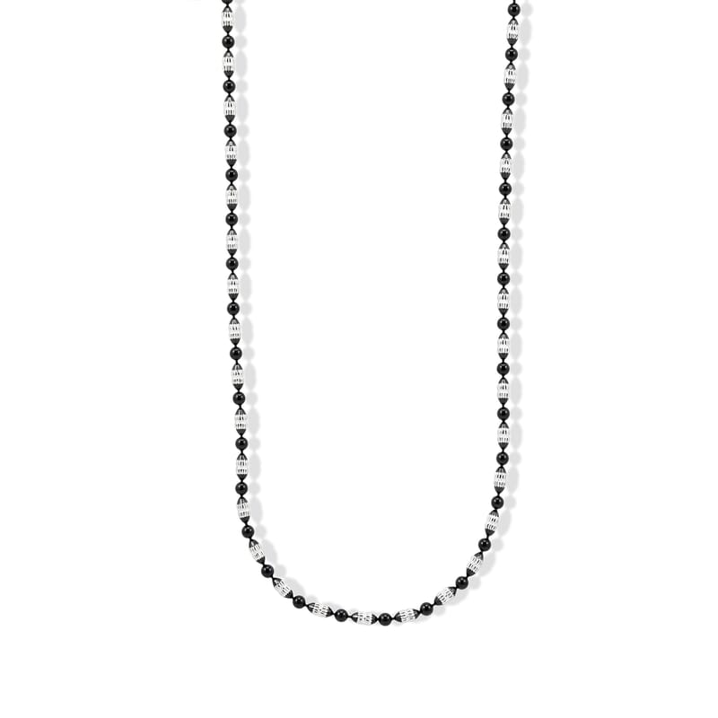 Italian 0.4mm CPOV JZ Moon Chain Necklace in Black Rhodium and Sterling Silver 4.45 Grams 18 Inches