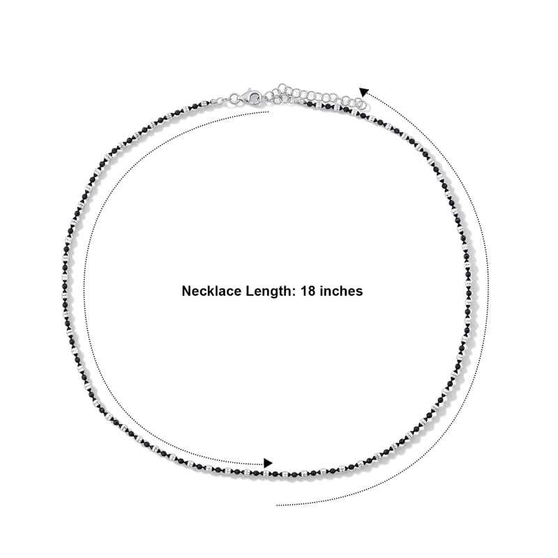 Italian 0.4mm CPOV JZ Moon Chain Necklace in Black Rhodium and Sterling Silver 4.45 Grams 18 Inches