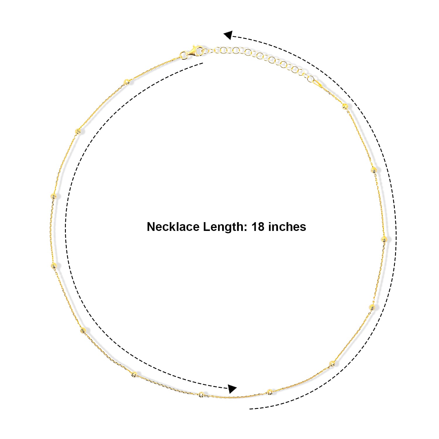Italian 0.6mm Station Round JZ LN Necklace in 14K Yellow Gold Over Sterling Silver 18 Inches 3.07 Grams