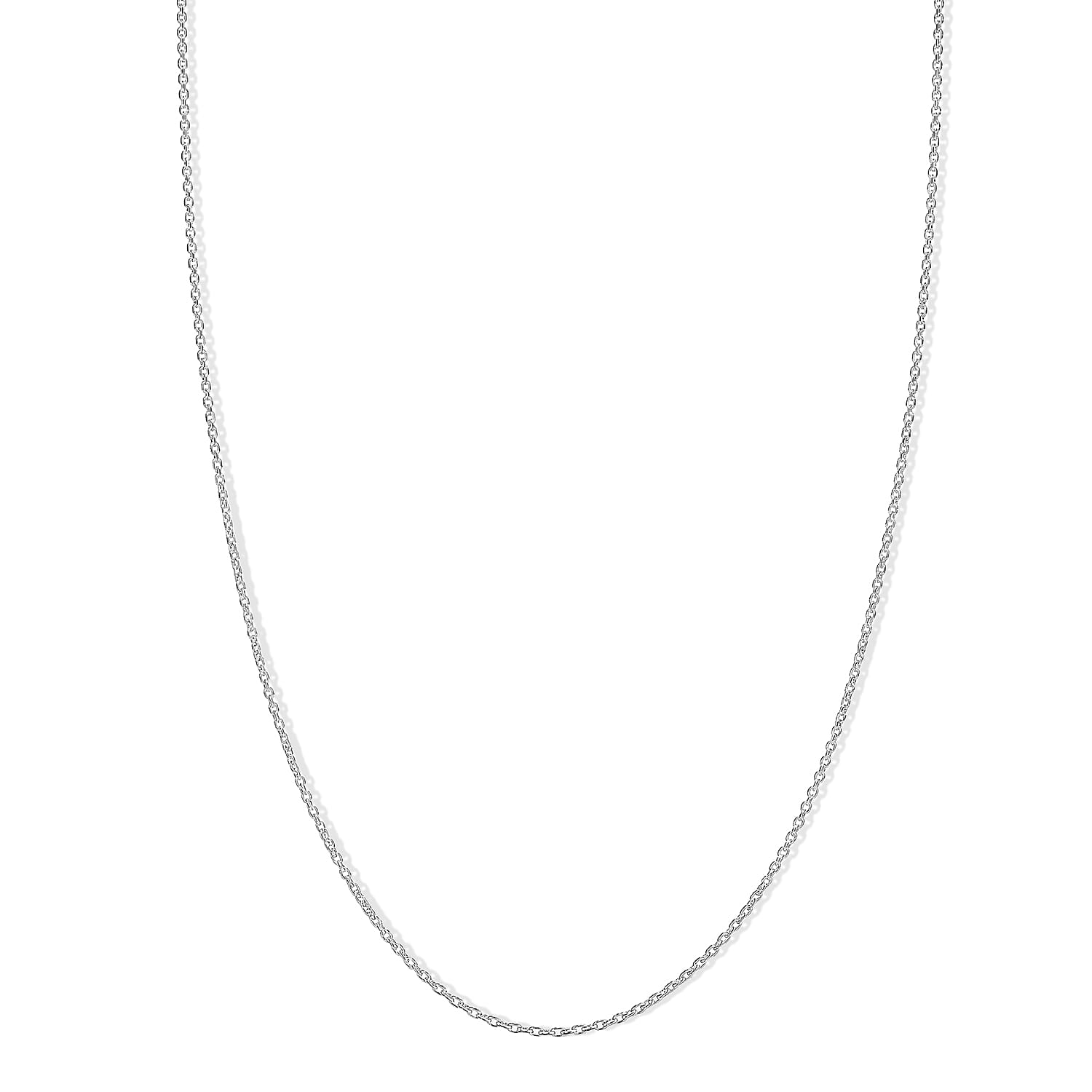 Italian 1.4mm Brillantina Necklace in Rhodium Over Sterling Silver 18 Inches 1.99 Grams