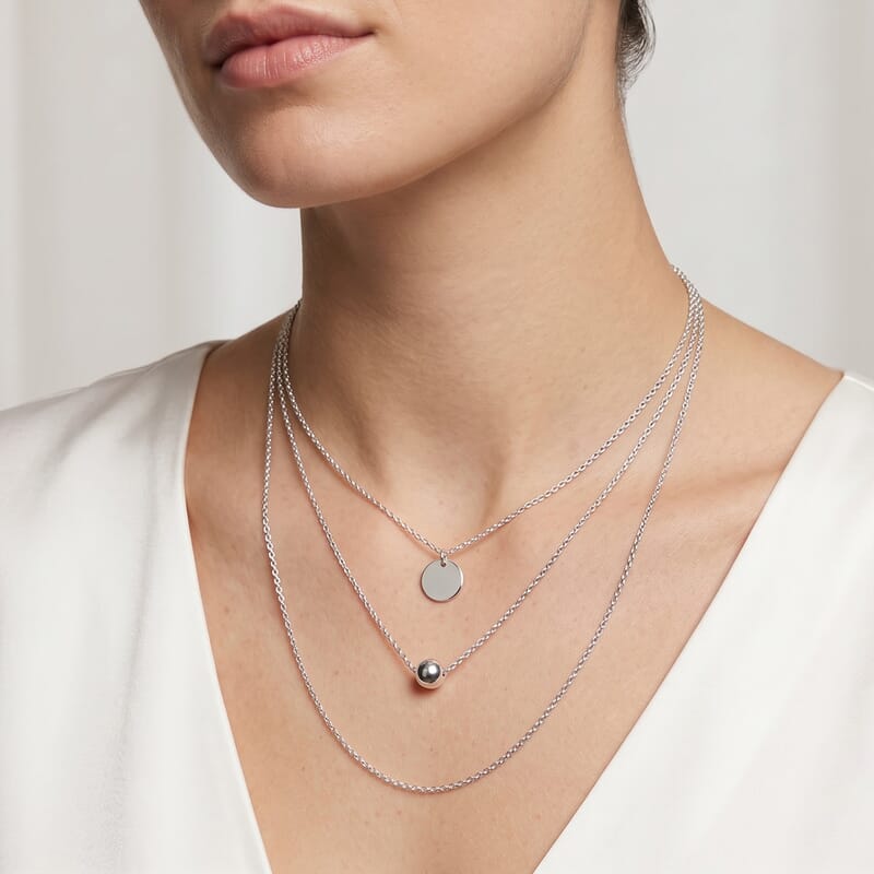 Italian 1.4mm Brillantina Necklace in Rhodium Over Sterling Silver 18 Inches 1.99 Grams