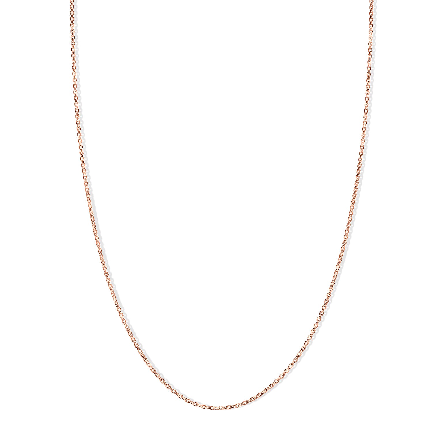 Italian 1.4mm Brillantina Necklace in 14K Rose Gold Over Sterling Silver 18 Inches 1.99 Grams
