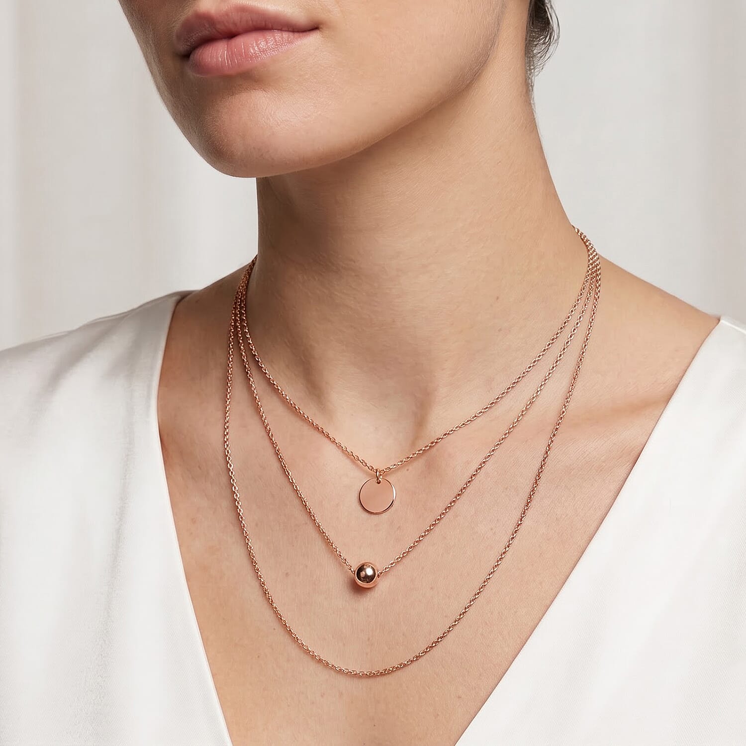 Italian 1.4mm Brillantina Necklace in 14K Rose Gold Over Sterling Silver 18 Inches 1.99 Grams