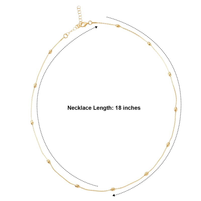 Italian 0.5mm Station Oval Typhoon LN Necklace in 14K Yellow Gold Over Sterling Silver 18 Inches 3.27 Grams