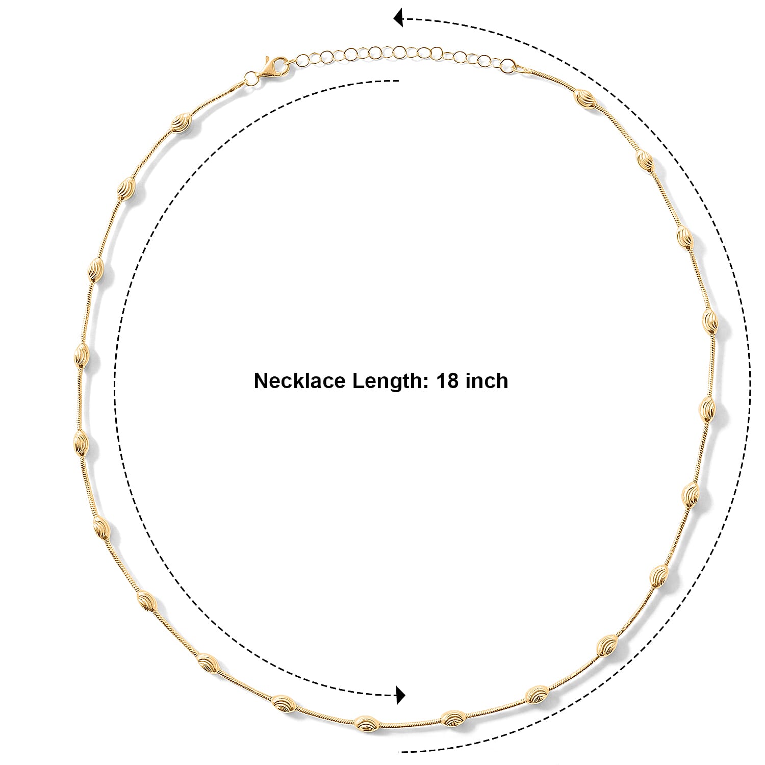 Italian 0.6mm Round Snake and Station Moon Necklace in 14K Yellow Gold Over Sterling Silver 18 Inches 6.51 Grams