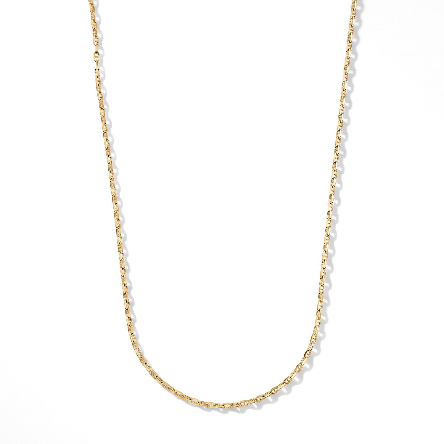 2 Mm Brillucci Necklace in 14K Yellow Gold Over Sterling Silver 18 Inches 2.92 Grams