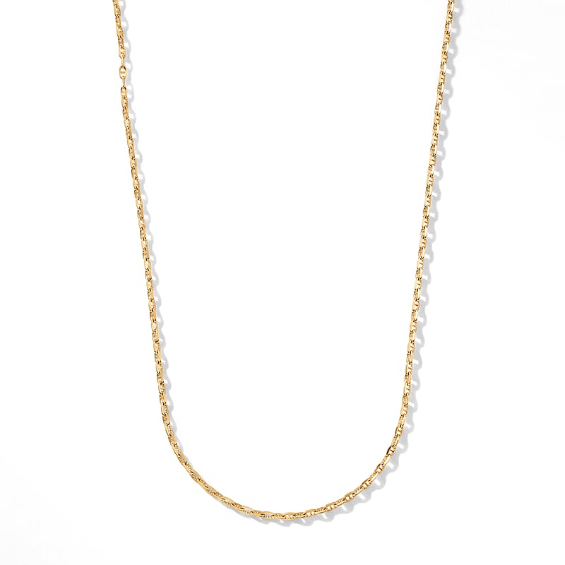 2 Mm Brillucci Necklace in 14K Yellow Gold Over Sterling Silver 18 Inches 2.92 Grams