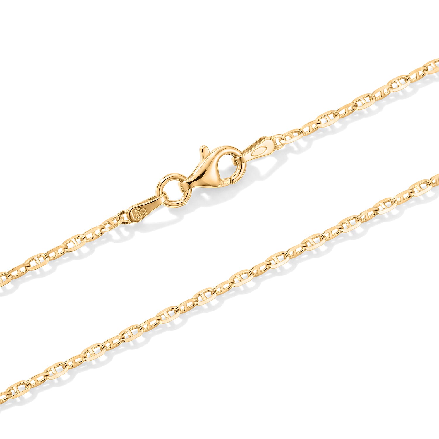 2 Mm Brillucci Necklace in 14K Yellow Gold Over Sterling Silver 18 Inches 2.92 Grams