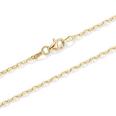 2 Mm Brillucci Necklace in 14K Yellow Gold Over Sterling Silver 18 Inches 2.92 Grams
