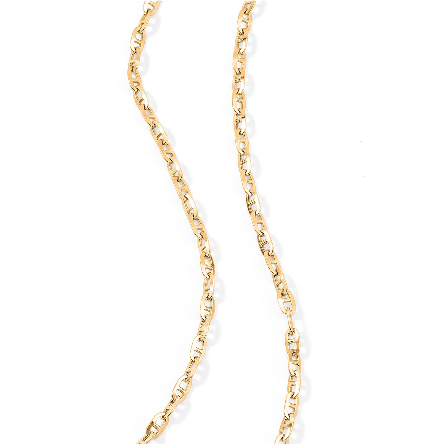 2 Mm Brillucci Necklace in 14K Yellow Gold Over Sterling Silver 18 Inches 2.92 Grams