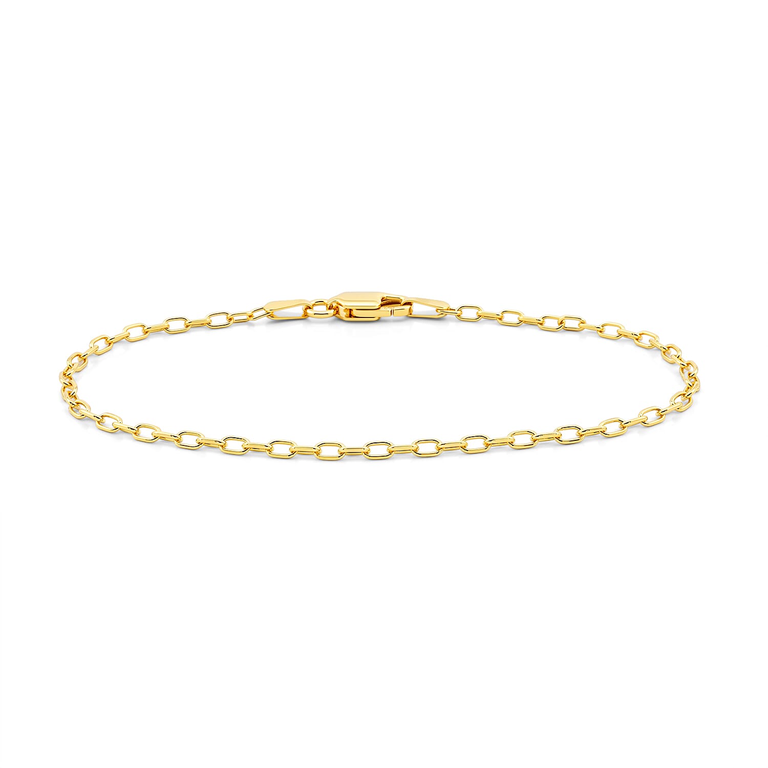 Italian 2.5mm Marina Chain Bracelet in 14K YG Over Sterling Silver (6.50 In) 1.35 Grams