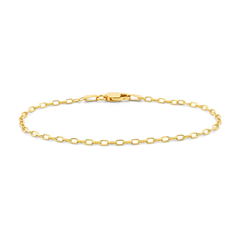 Italian 2.5mm Marina Chain Bracelet in 14K YG Over Sterling Silver (6.50 In) 1.35 Grams