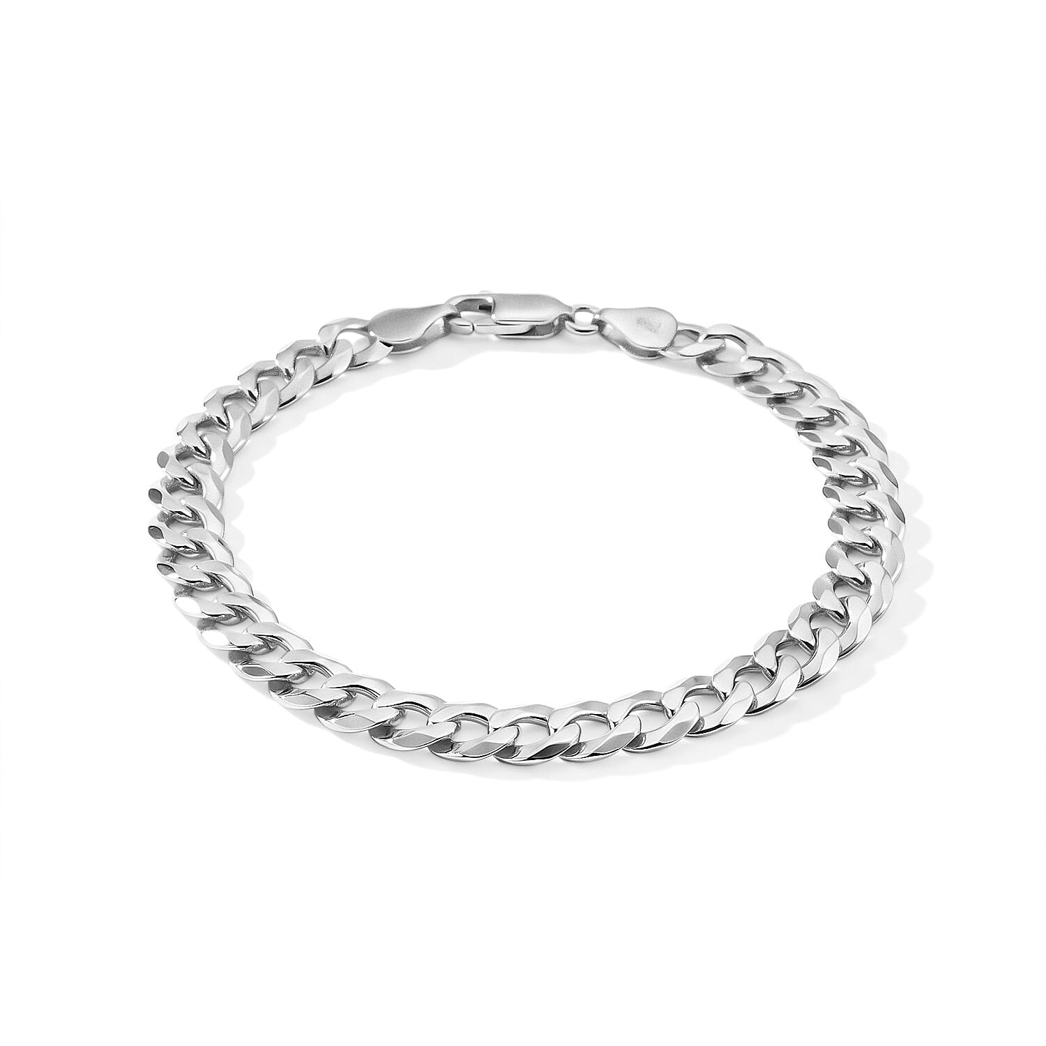 7.5mm Grumeta New Slash Cut Chain Bracelet in Sterling Silver (8.00 In) 10.75 Grams
