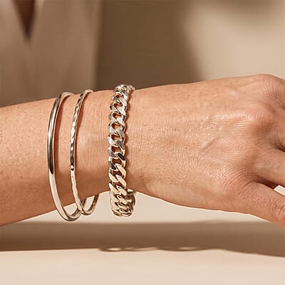 7.5mm Grumeta New Slash Cut Chain Bracelet in Sterling Silver (8.00 In) 10.75 Grams