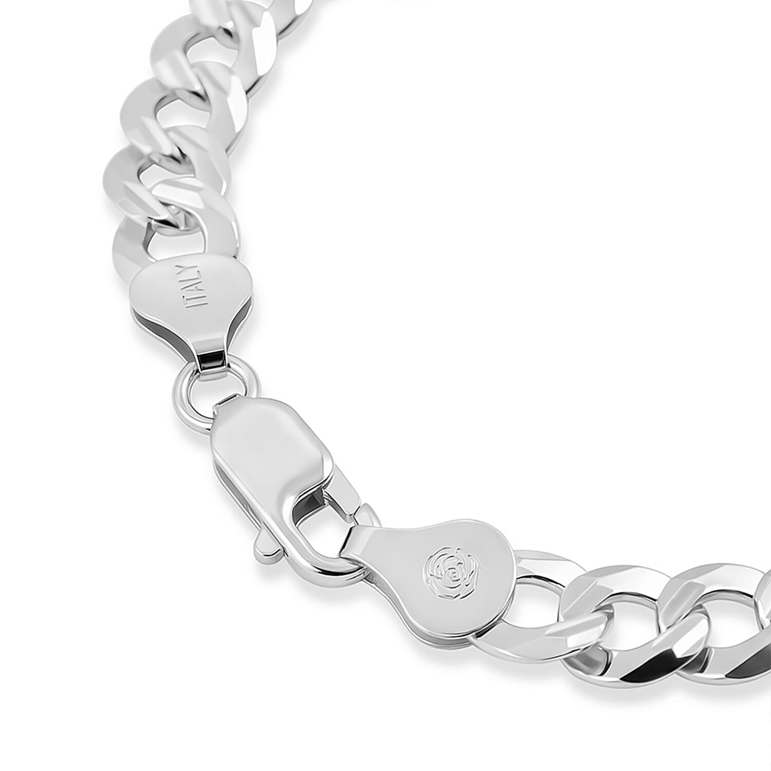 7.5mm Grumeta New Slash Cut Chain Bracelet in Sterling Silver (8.00 In) 10.75 Grams