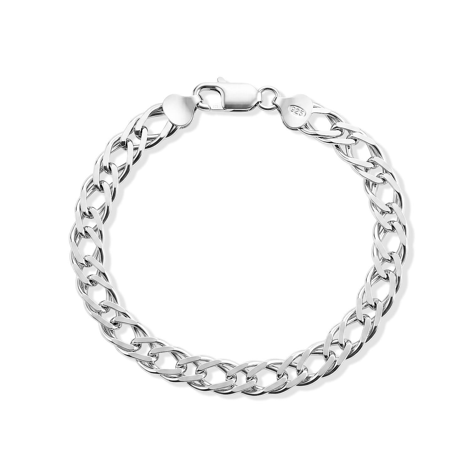 6mm Double Rombo Chain Bracelet in Sterling Silver (8.00 In) 16.05 Grams