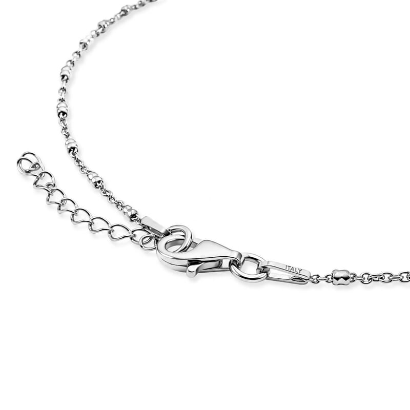 Italian 1.4mm Tube Brite Long Chain Bracelet in Rhodium Over Sterling Silver (9.00 In) 1.45 Grams