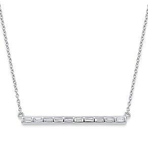 Luxuriant Lab Grown Diamond G VS 0.30 ctw Band Necklace in Rhodium Over Sterling Silver 18-20 Inches 