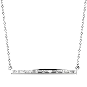 Luxuriant Lab Grown Diamond G VS 0.30 ctw Band Necklace in Rhodium Over Sterling Silver 18-20 Inches 